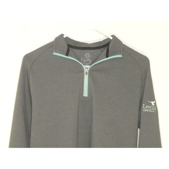 Swannies Jacket Mens S Gray 1/4 Zip Golf Club Logo Sleeve Pullover‎ Performance - Picture 3 of 10